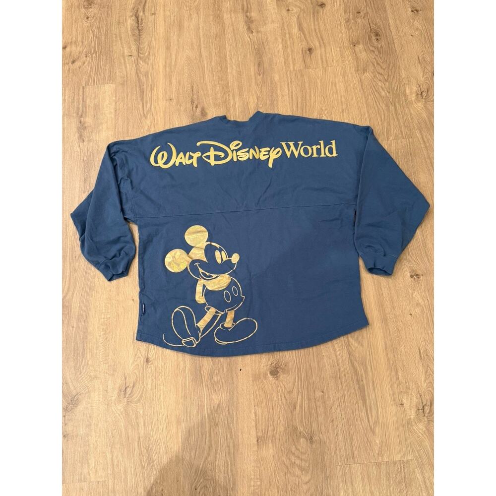 Walt Disney World 50th Anniversary Spirit Jersey Blue Earidescent Gold XL